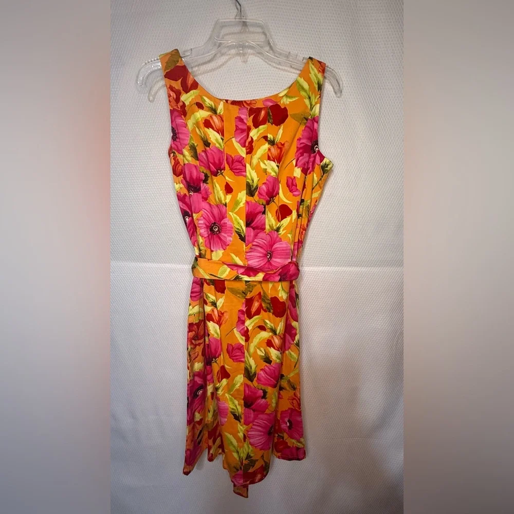 Kim Rogers Pink and Orange Floral Dress With Pink Cardigan - Picture 5 of 10
